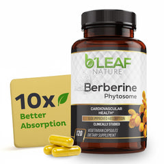 B’Leaf Nature Berberine Phytosome capsules support daily wellness.