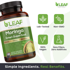 B’LEAF NATURE phytonutrient-rich moringa for overall vitality.