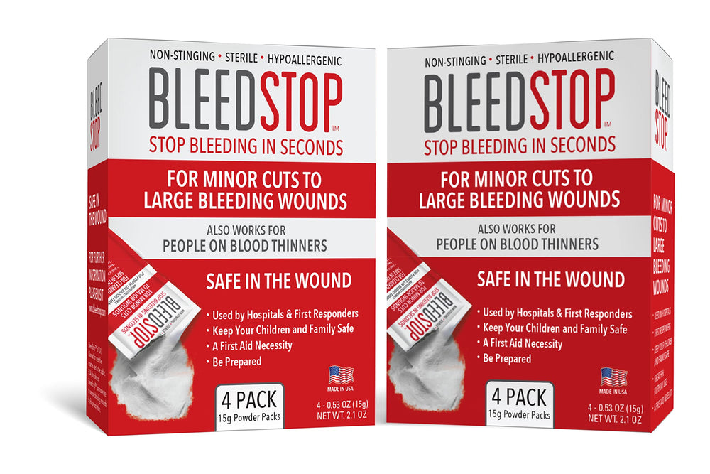 BleedStop powder 15g bottle pour helps quick clotting to control bleeding.