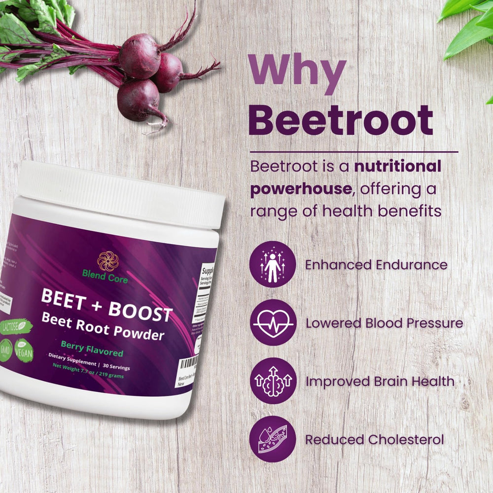 Blend Core Beet Boost vitamin C beet powder for immune-friendly nutrition