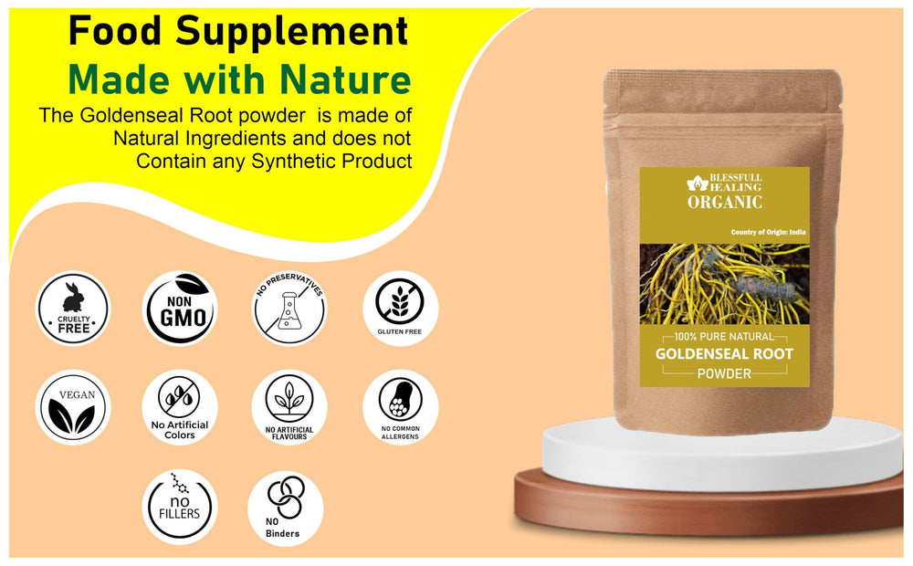Blessfull Healing Goldenseal Root Powder jar for easy storage.