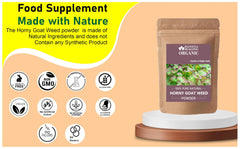 Blessfull Healing Horny Goat Weed Powder container open reveals fine texture