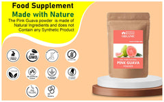 Blessfull Healing pink guava powder bottle on kitchen counter, convenient pantry staple.