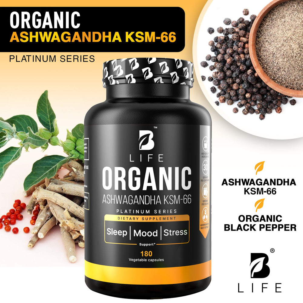 B Life Company organic certification label highlights a pure, plant-based formula