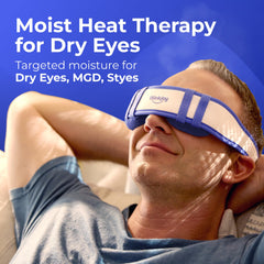 Blinkjoy Moist Heated Eye Mask adjustable strap close-up demonstrates customizable comfort and no-pressure wells.