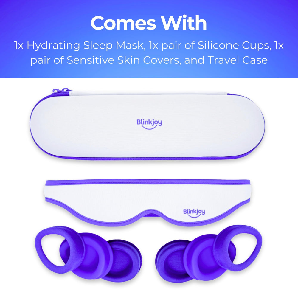 Blinkjoy Hydrating Sleep Mask adjustable strap provides a customizable fit.