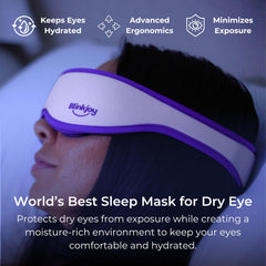 Blinkjoy Hydrating Sleep Mask demonstrates a moisture seal for eye hydration.