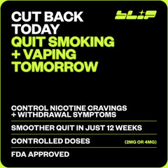 Blip NRT Fruit Freeze gum blister pack shows 4 mg dosage.