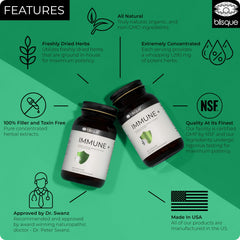 Blisque IMMUNE+ capsules close-up emphasizes easy daily capsule form