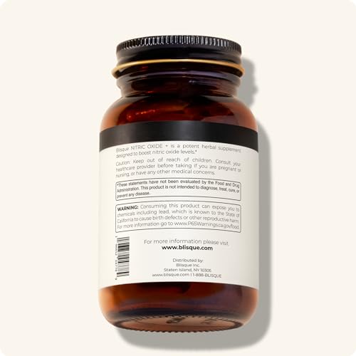 Vegan Blisque Nitric Oxide capsules emphasizing non-GMO plant-based formula