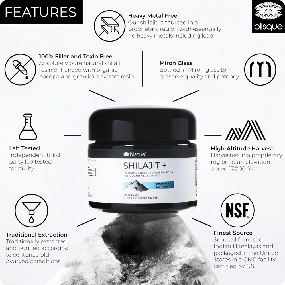 Blisque organic bacopa and gotu kola blend indicates herbal synergy.