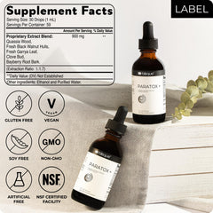 Blisque PARATOX+ herbal ingredients visual for gut support