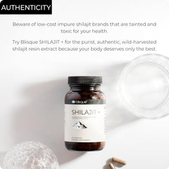Blisque bottle label closeup highlights natural, additive-free formula.