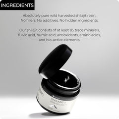 Blisque Shilajit resin pours into glass, suggesting versatile mixing.