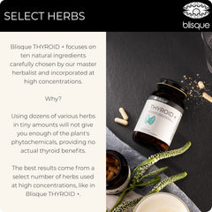 Blisque Thyroid Support bottle on morning routine setup.