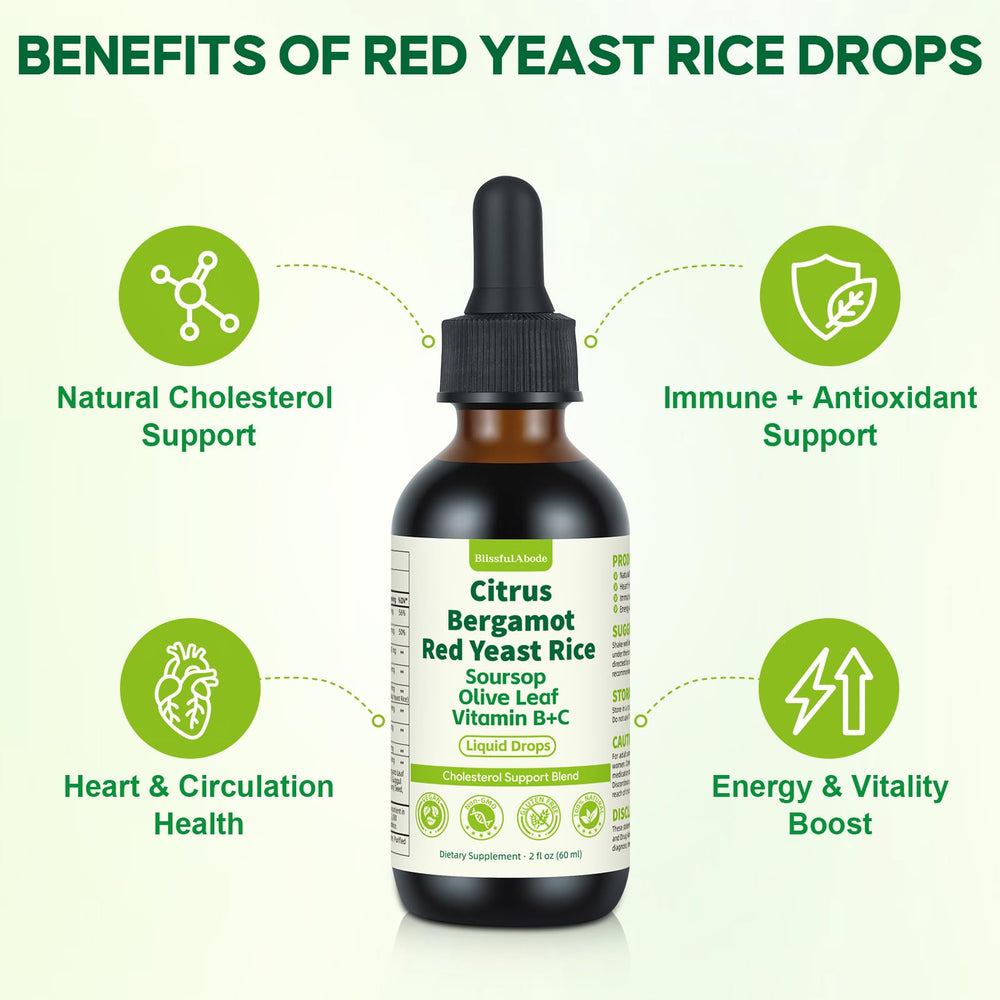 BlissfulAbode Red Yeast Rice Drops pour demonstrates quick, easy daily dosing.