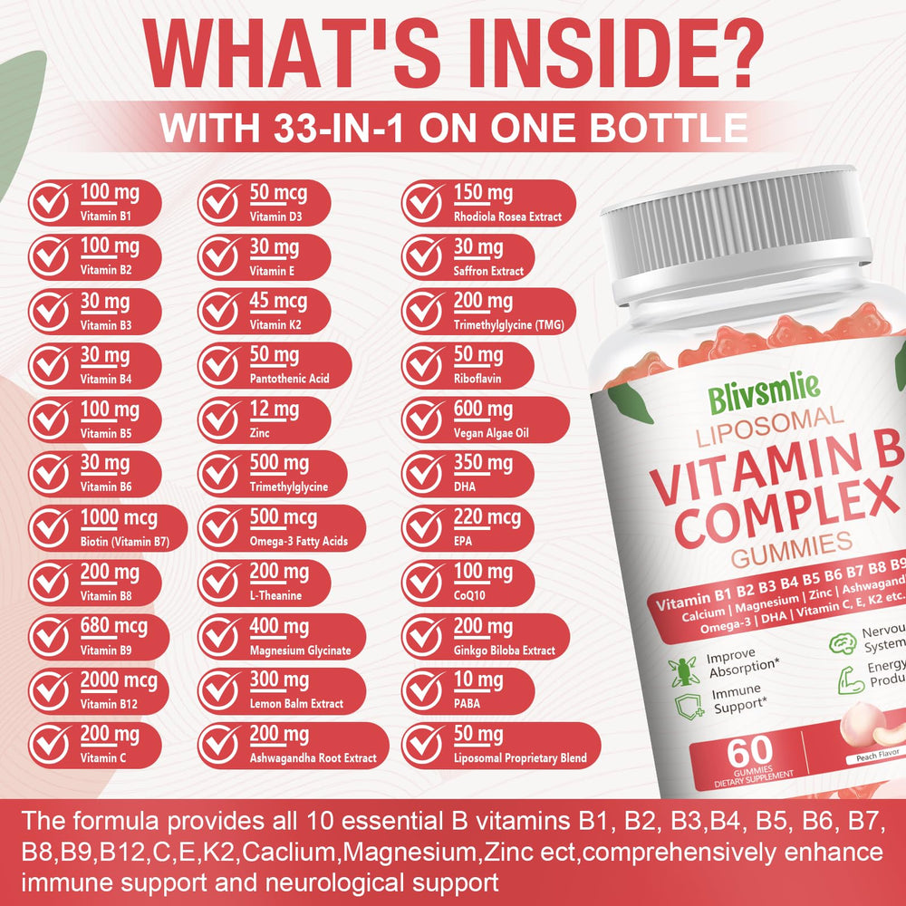 Blivsmlie nutrition label view highlighting liposomal delivery and enhanced absorption.