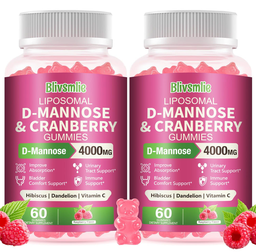 Blivsmlie liposomal D-Mannose gummies bottle view, convenient daily wellness support.