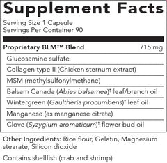 BLM collagen type II component closeup indicating protein support for joints.