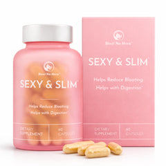Bloat No More digestive enzymes bottle promotes gentle debloating after meals.