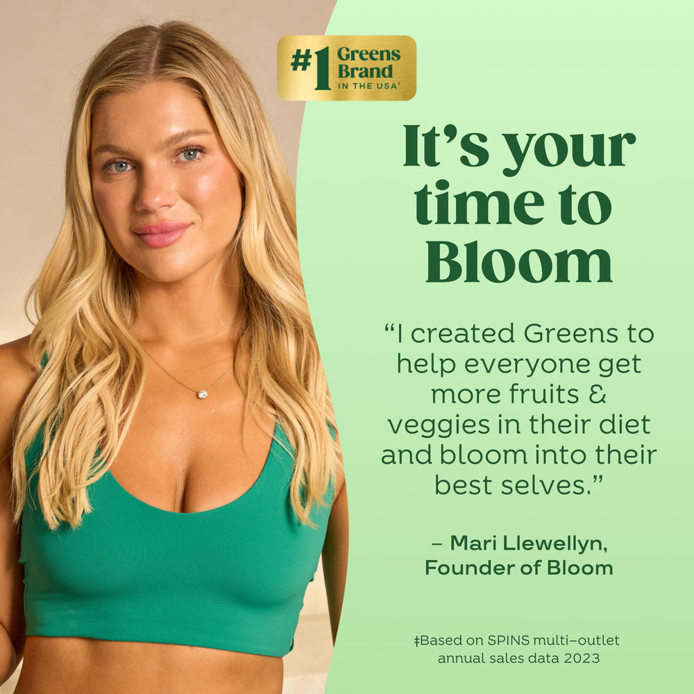 Bloom Nutrition daily routine in smoothie glass for wellness