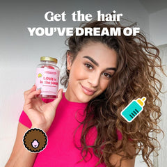 Bloom Robbins postnatal hair support gummies for ongoing hair vitality after birth.