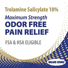 BLUE-EMU Maximum Pain Relief Cream texture swatch showing smooth, fast-absorbing consistency