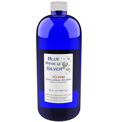 Blue Ridge Silver 10 ppm bottle: clear 32 oz packaging for easy daily use.