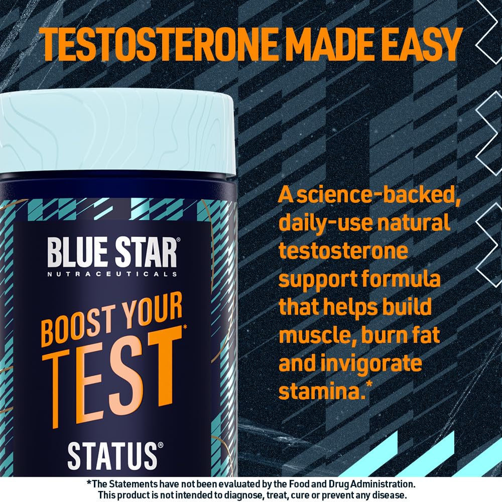 Blue Star Status label closeup showing a fully dosed formula for daily use