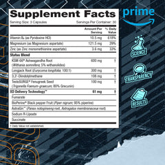 Blue Star Status supplement facts panel highlights third party testing and CGMP manufacturing for quality