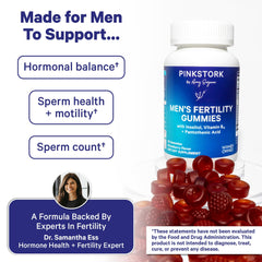 Blue Stork Fertility Supplement label shows non-GMO, gluten-free, dairy-free ingredients.