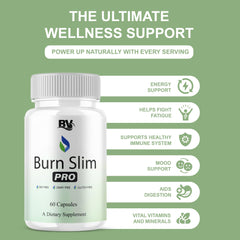 BLUE VIBE Burn Slim Pro label detail with clean formula.