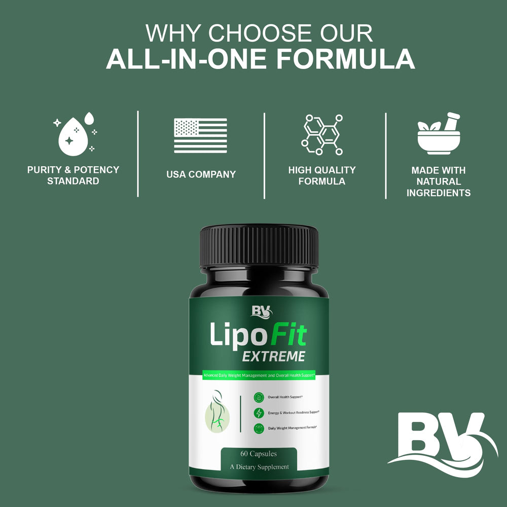 BLUE VIBE Lipofit Advanced capsules closeup reveals sleek, easy-to-swallow capsules.