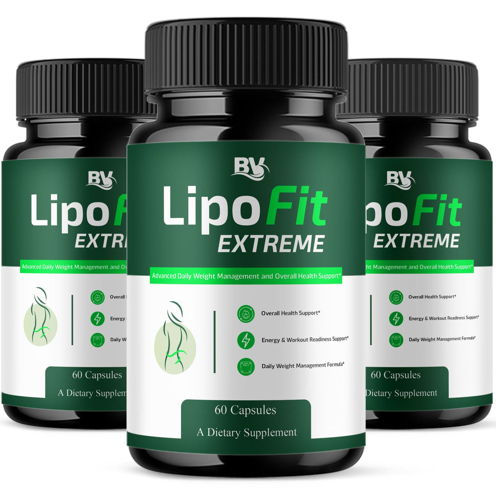 Blue Vibe Lipofit Extreme capsules bottle front view for daily wellness.