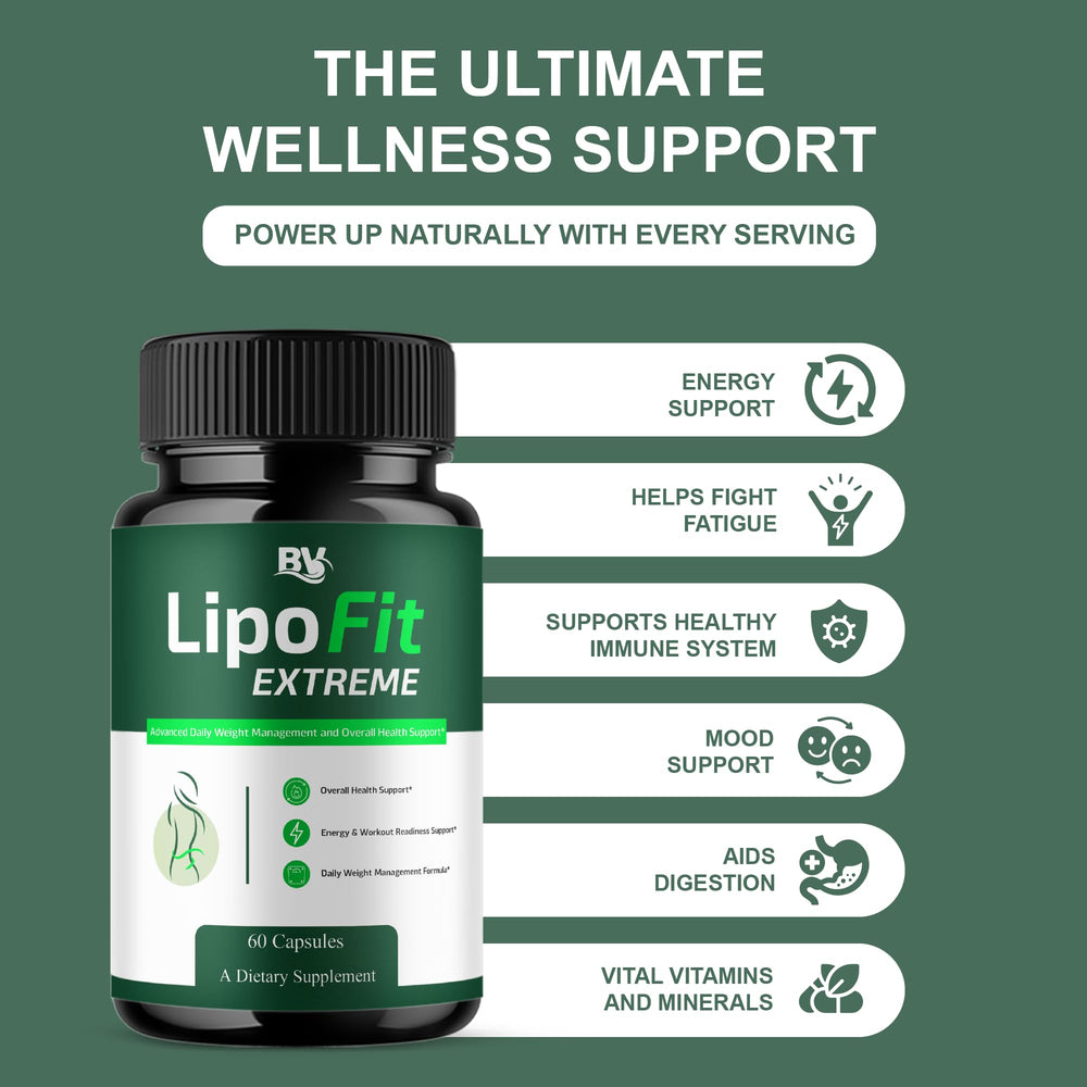 BLUE VIBE Lipofit Extreme pills inside view suggests simple daily routine.