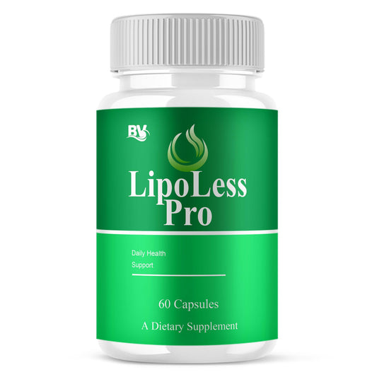 Blue Vibe Lipoless Pro bottle front with easy-to-swallow capsules for daily wellness.