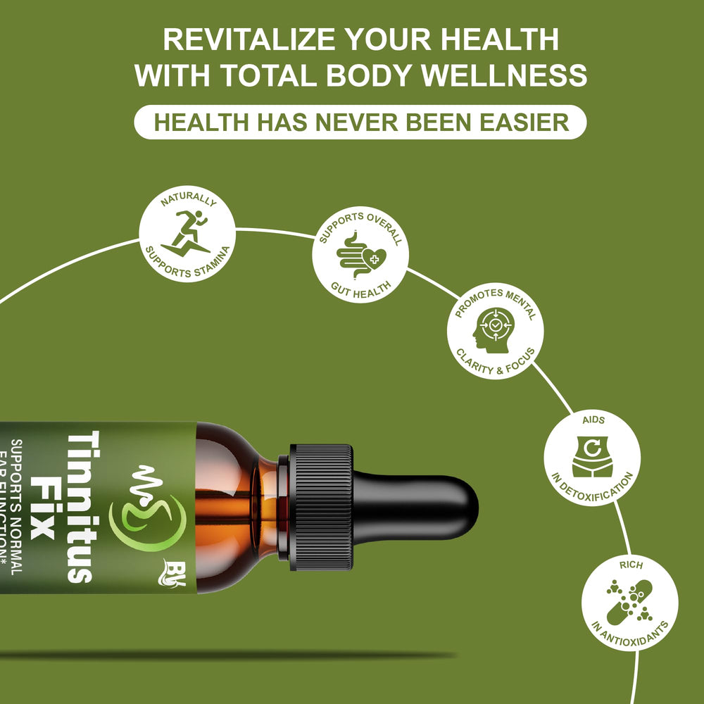 Blue Vibe TinnitusFix balanced nutrition blend supports wellness.