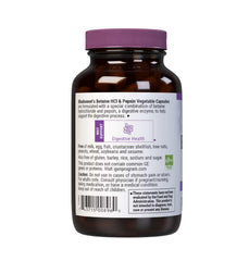 BlueBonnet Betaine HCl Plus Pepsin label highlights allergen-free formula.