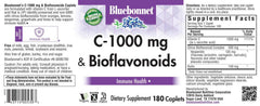 BlueBonnet C-1000 mg caplets close-up showing hesperidin and rutin in a vegan, allergen-free formula.