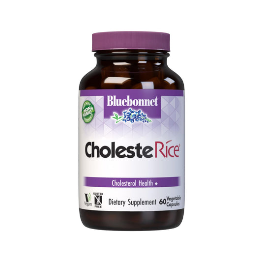 BlueBonnet CholesteRice red yeast rice capsules for cholesterol support within normal range