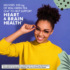 BlueBonnet EGCG Green Tea Label close-up showing non-GMO and vegan certifications for clean sourcing.