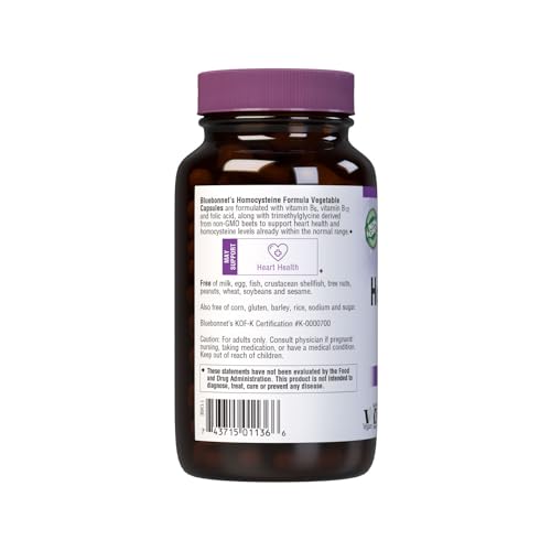 BlueBonnet Homocysteine Formula label shown on a clean supplement bottle.