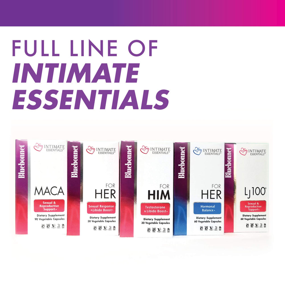 BlueBonnet Intimate Essentials LJ100 bottle in a calm, focused mood setting for daily wellness.