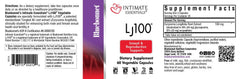 BlueBonnet Intimate Essentials LJ100 capsules close-up highlighting smooth, easy-to-swallow design.
