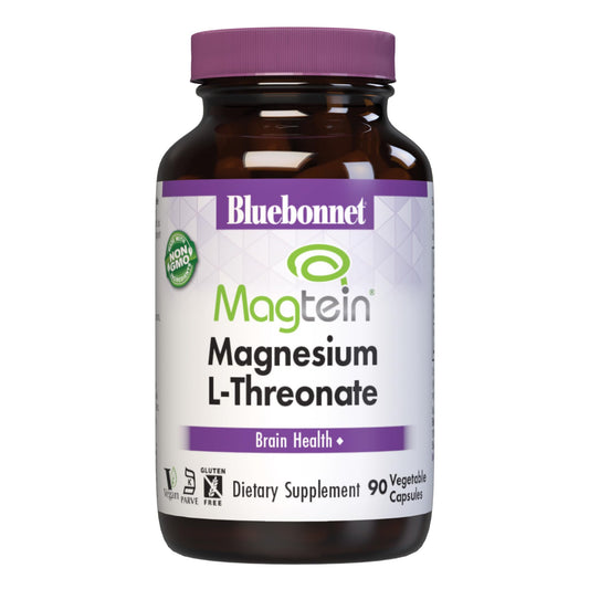 BlueBonnet Magtein bottle front promoting brain health support