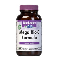 Bluebonnet Mega Bio-C formula bottle cap highlighting premium vitamin C for daily immune support.