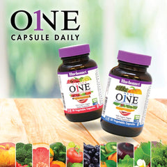 Bluebonnet Men's One Vegetable Capsule 90-count bottle signals a three-month supply.
