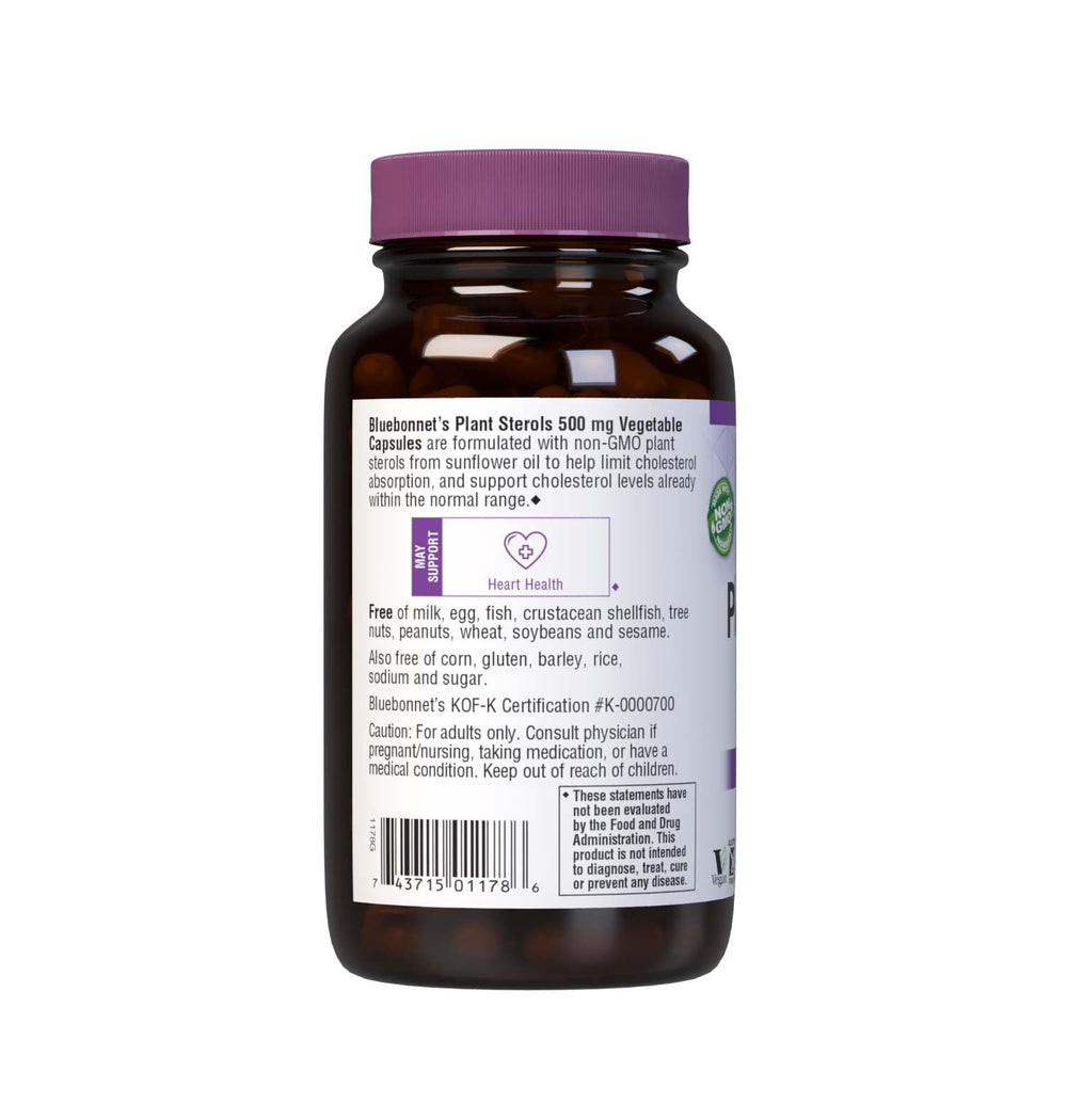 BlueBonnet Plant Sterols 90-capsule bottle on a kitchen counter for daily wellness.