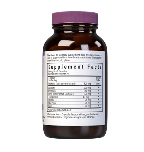Bluebonnet Super Quercetin bottle label highlights non-GMO, gluten-free certification.