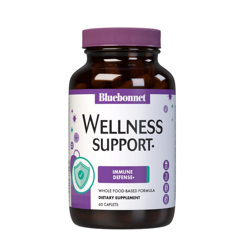 BlueBonnet Targeted Choice Wellness bottle label highlighting immune defense formula for daily use.